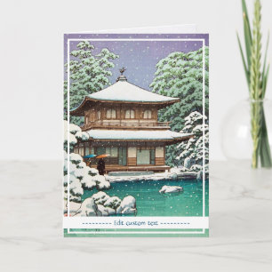 Coole orientalische japanische Hasui Kawase Winter Karte