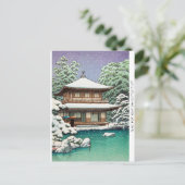 Coole orientalische japanische Hasui Kawase Winter Postkarte (Stehend Vorderseite)