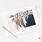 Coole orientalische japanische Hasui Kawase Winter Rechteckiger Aufkleber (Umschlag)