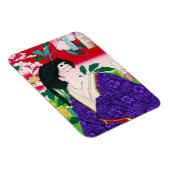 Coole orientalische japanische Holzschnitzgeisha L Magnet (Rechte Seite)