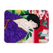 Coole orientalische japanische Holzschnitzgeisha L Magnet (Horizontal)