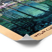 Coole orientalische japanische Kameido Bridge Yosh Poster (Ecke)