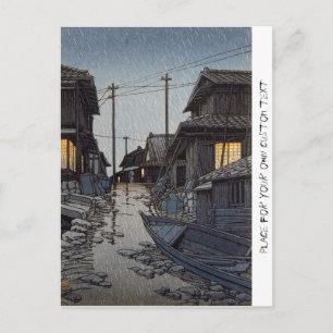Coole orientalische japanische Kawase Dorflandscha Postkarte