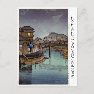 Coole orientalische japanische Kawase regnerische Postkarte