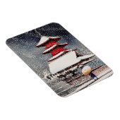 Coole orientalische japanische Kawase Winterlandsc Magnet (Rechte Seite)