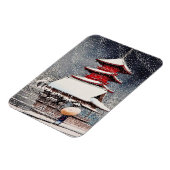 Coole orientalische japanische Kawase Winterlandsc Magnet (Linke Seite)