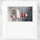 Coole orientalische japanische Kawase Winterlandsc Rechteckiger Aufkleber (Tasche)