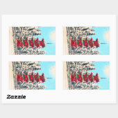 Coole orientalische japanische Klassik Rechteckiger Aufkleber (Blatt)