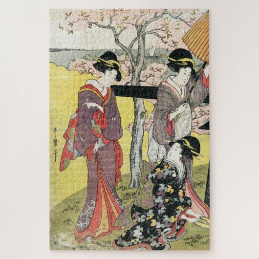 Coole orientalische japanische Klassikerin Geisha Puzzle (Vertikal)