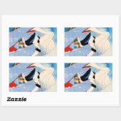 Coole orientalische japanische klassische Damenkun Rechteckiger Aufkleber (Blatt)