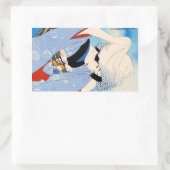 Coole orientalische japanische klassische Damenkun Rechteckiger Aufkleber (Tasche)