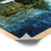 Coole orientalische japanische Landschaftsmalerei Poster (Ecke)