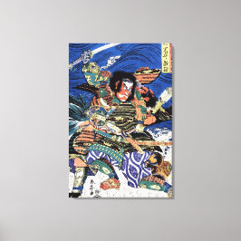 Coole orientalische japanische legendäre Kriegerin Leinwanddruck