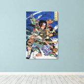 Coole orientalische japanische legendäre Kriegerin Leinwanddruck (Insitu (Holzboden))