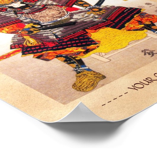 Coole orientalische japanische legendäre Kriegerin Poster (Ecke)