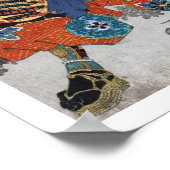 Coole orientalische japanische legendäre Kriegerin Poster (Ecke)