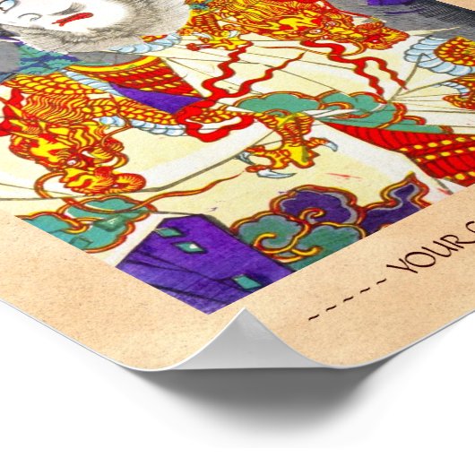 Coole orientalische japanische legendäre Kriegerin Poster (Ecke)