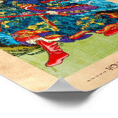 Coole orientalische japanische legendäre Kriegerin Poster (Ecke)