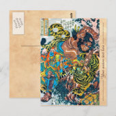 Coole orientalische japanische legendäre Kriegerin Postkarte (Vorne/Hinten)