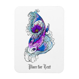Coole orientalische japanische lila Koi Fische Magnet