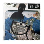 Coole orientalische japanische Meeressäugekunst Fliese (Vorderseite)