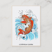 Coole orientalische japanische orange Tinte Visitenkarte (Rückseite)