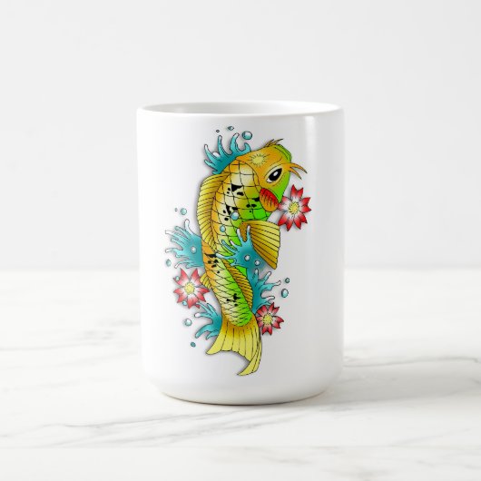 Coole orientalische japanische Regenbogen koi Kaffeetasse (Mittel)