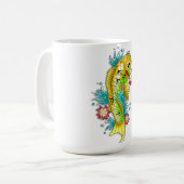 Coole orientalische japanische Regenbogen koi Kaffeetasse (Vorderseite Links)