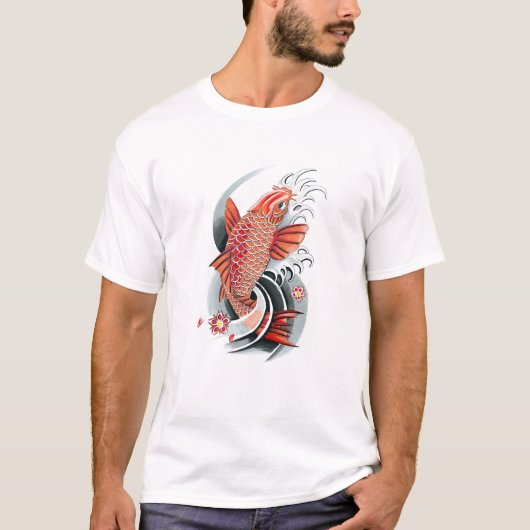 Coole orientalische japanische rote Koi T-Shirt (Vorderseite)