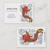 Coole orientalische japanische rote Tinte Visitenkarte (Vorne/Hinten)