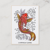 Coole orientalische japanische rote Tinte Visitenkarte (Rückseite)