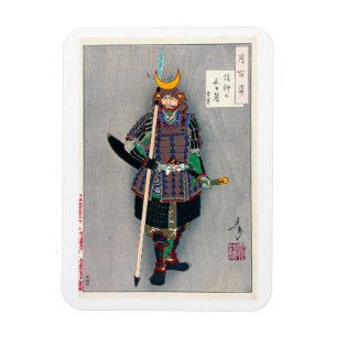 Coole orientalische japanische Samurai-Krieger Magnet