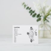 Coole orientalische japanische schwarze Tinte Visitenkarte (Stehend Vorderseite)