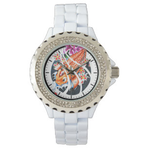Coole orientalische japanische Tätowierungstinte Armbanduhr