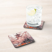 Coole orientalische japanische Ueno Park Wasserfar Getränkeuntersetzer (Rechte Seite)