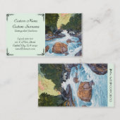 Coole orientalische japanische Waldflußfelsen Visitenkarte (Vorne/Hinten)