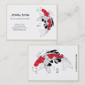 Coole orientalische japanische weiße Tinte Visitenkarte (Vorne/Hinten)