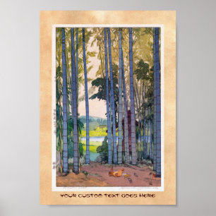 Coole orientalische japanse Yoshida Bamboo Forest  Poster