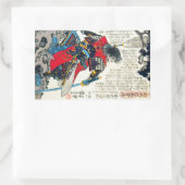 Coole orientalische Klassik japanischer Samurai-Kr Rechteckiger Aufkleber (Tasche)