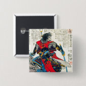 Coole orientalische klassische japanische Samurai- Button (Vorne & Hinten)