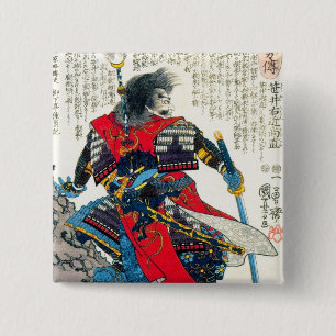 Coole orientalische klassische japanische Samurai- Button