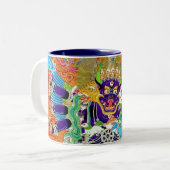 Coole orientalische Mandala Yamantaka lebendige Go Zweifarbige Tasse (Vorderseite Links)