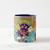 Coole orientalische Mandala Yamantaka lebendige Go Zweifarbige Tasse (Mittel)