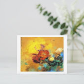 Coole orientalische Mohnblüte Blume Aquarell Postkarte (Stehend Vorderseite)