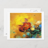 Coole orientalische Mohnblüte Blume Aquarell Postkarte (Vorne/Hinten)