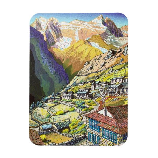 Coole orientalische Namche Bazar Tibet Kunst Magnet (Vertikal)