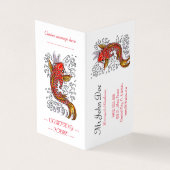 Coole orientalische Rot-Tintenfisch-Fischkunst Visitenkarten (Vorderseite)