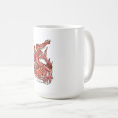 Coole orientalische rote Drache-Tätowierung Kaffeetasse (VorderseiteRechts)