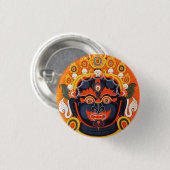 Coole orientalische Thangka Bhairava Tattoo Art Button (Vorne & Hinten)