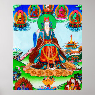 Coole orientalische Thangka Goldene Mutterkunst Poster